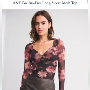 A&F Zoe Bra-free Long Sleeve Mesh Top- NWT